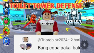 Request dari trioroblox toilet tower defense dari roblox [upl. by Nyleak]