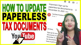 PAANO IUPDATE ANG PAPERLESS TAX DOCUMENTS SA GOOGLE ADSENSE [upl. by Polinski]