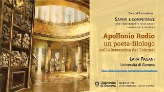 Apollonio Rodio un poetafilologo nellAlessandria dei Tolemei L Pagani 16112023 [upl. by Brose]