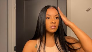 How To Natural Looking Middle Part Quick Weave DETAILED  How To Keep Your Natural Hair HEALTHY [upl. by Heng87]