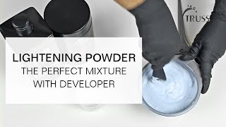 LIGHTENING POWDER  How to achieve the Perfect Mixture with Developer [upl. by Ainezey]