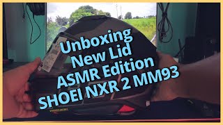 Unboxing my new Shoei NXR 2 MM93 RUSH helmet  ASMR Edition [upl. by Nwahsem]