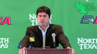 North Texas Football Head Coach Seth Littrell Signing Day Press Conference [upl. by Eentruok]