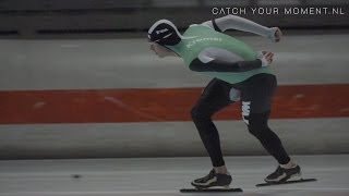 Sven Kramer techniek bocht schaatsen slowmotion speed skating technique [upl. by Ecnarolf]