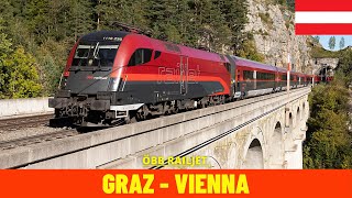 Cab Ride Graz  Vienna via Pottendorfer line Austria train drivers view in 4K [upl. by Ilenay888]