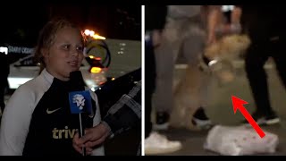 Young Chelsea Fan ATTACKED By Dog After ROASTING Opposition Fans [upl. by Aelam]