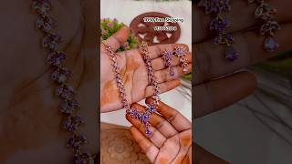 AD purple stone necklace southindiajewels jewellerydesign necklace tlobjewels [upl. by Jorey]