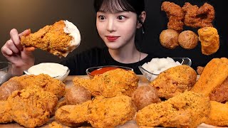 SUB단짠바삭 bhc 뿌링클 치킨 먹방🍗치즈볼 닭목살튀김 뿌링핫도그까지 꿀조합 리얼사운드 Chicken Mukbang Asmr [upl. by Mistrot]