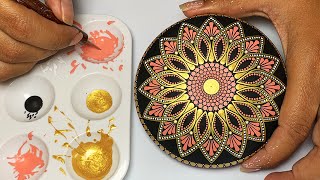 Mandala Art Dot Painting Rocks Tutorial Painted Stones for Beginners How To Drawing Satisfying Video [upl. by Barkley]