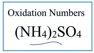 How to find the Oxidation Numbers for NH42SO4 [upl. by Sloan]