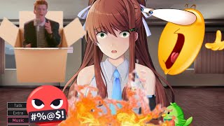 Rick rolling Monika in Monika after story Rick roll submod [upl. by Ezana]