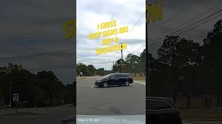 Near miss Driver ran a stop sign stopsign phonedown nearmiss [upl. by Georgine154]