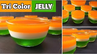 Independence Day Special Recipe  Tri Color Jello  Tri Color Jelly Dessert  Tricolour Recipes [upl. by Chelsie]