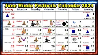 Hindu Festivals June Calendar 2024 [upl. by Akiret517]