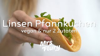 2 Zutaten Linsen Pfannkuchen  gesund vegan und proteinreich Linsen Wraps [upl. by Nuli]