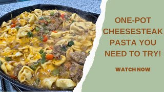 Irresistible Cheesesteak Tortellini Pasta Recipe – Ready in Just ONE Pot [upl. by Terces520]