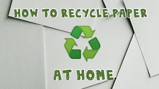 How to Recycle Paper at HOME VERY EASY amp QUICK diypaper reusepaper [upl. by Wernsman971]