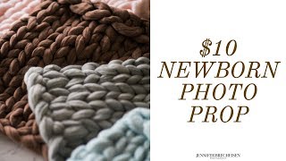 10 CHUNKY KNIT BLANKET  CHEAP FAUX MERINO WOOL NEWBORN PHOTOGRAPHY PROP IN 10 MINUTES [upl. by Gamaliel394]