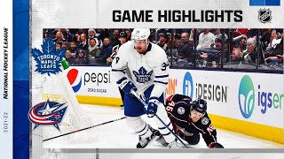 Maple Leafs  Blue Jackets 37  NHL Highlights 2022 [upl. by Hibbitts326]