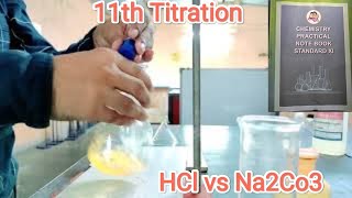 Titration  Determine the molarity of HCL by using standard slon of sodium carbonate 11thchemistry [upl. by Tterab]