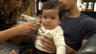 Baby gets her ear pierced Reaction WARNING HARD TO WATCH [upl. by Ylehsa47]