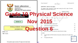 Grade 10 Physical Science Exam P1 November 2015 Question 6  Transverse Waves [upl. by Maggee]