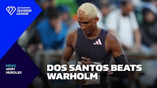 Alison Dos Santos shocks Karsten Warholm in Oslo 400m hurdles  Wanda Diamond League 2024 [upl. by Spring]