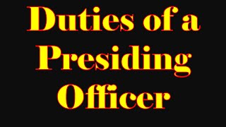 PRESIDING OFFICERS DUTY Three Types of Duties  General Election 2024 [upl. by Trygve]