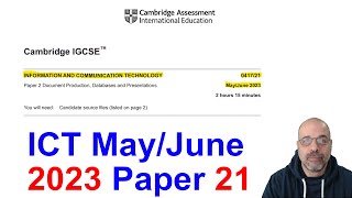 2023 June Paper 21 Cambridge 0417 ICT IGCSE [upl. by Notyal]