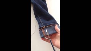 How To Hem Jeans Keeping The Orignal Hem [upl. by Jolda]