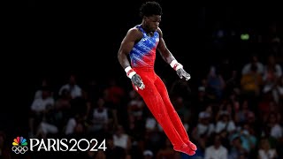 Frederick Richard GOES BIG on high bar during allaround final  Paris Olympics  NBC Sports [upl. by Aihsas]