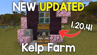 NEW UPDATED Kelp Farm in Minecraft Bedrock 12041  XP Bone Meal Fuel [upl. by Sabas]