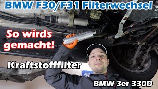 KraftstofffilterWechsel BMW F30 F31  330d 320d Filterwechsel BMW 3er [upl. by Arahd240]