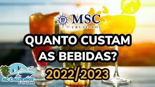 20222023 Cardápios MSC com os preços de todas as bebidas [upl. by Valerye]