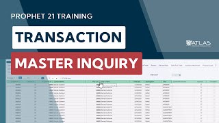 Prophet 21 Training Transaction Master Inquiry [upl. by Barby422]