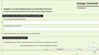 ELSTER ELSTERFORMULAR  Elster Online Steuererklärung ausfüllen  ANLAGE UNTERHALT [upl. by Poul]