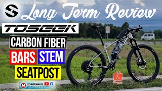 Toseek Carbon Fiber Bars Seatpost Stem Review maetsuen [upl. by Haidadej]