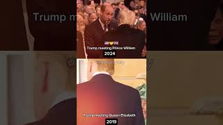 Trump meeting Prince William amp Queen Elizabeth II trump royalfamily queenelizabeth princewilliam [upl. by Ymled384]