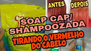 SOAP CAP SHAMPOOZADA Passo a Passo 3°Vídeo da Saga Tirando o Vermelho do Cabelo [upl. by Ytsim]