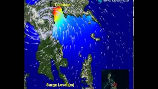 Storm surge of super typhoon Haiyan making landfall near Tacloban City The Philippines [upl. by Ocer]