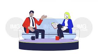 Female interviewer conducting interview job candidate 2D characters animation [upl. by Felise]