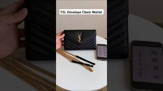 YSL Cassandre Envelope Chain Wallet in Grain De Poudre Leather bag luxurybag ysl yslbag [upl. by Nylsor]