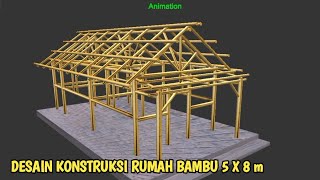 Desain konstruksi rumah bambu sederhana [upl. by Cally]