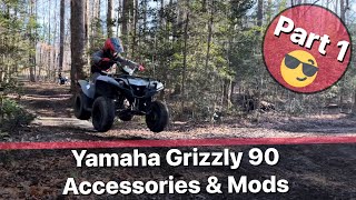 Yamaha Grizzly 90 quad atv accessories amp mods part 1 [upl. by Ahsienet]