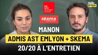 Manon  Admise AST emlyon  SKEMA Hello Prépa Alumni [upl. by Neik982]