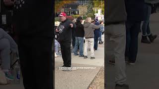 Donald Trump rallygoers line up outside PPG Paints Arena in Pittsburgh [upl. by Neevan408]