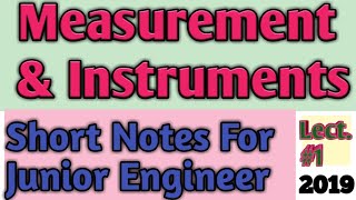 Measurement Short notes for Junior Engineer JE Lect1 [upl. by Ettegdirb437]