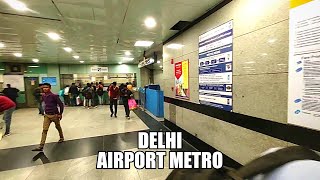 Delhi airport metro  Delhi railway station to IGI airport delhi  70 rs ticket cost  Orange line [upl. by Otte]