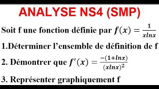 Analyse Mathématique Terminale NS4 SMP [upl. by Yevoc]