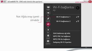 LG WebOS TV  DNS web sitenizi LG webOSta elle ayarlama [upl. by Masera]